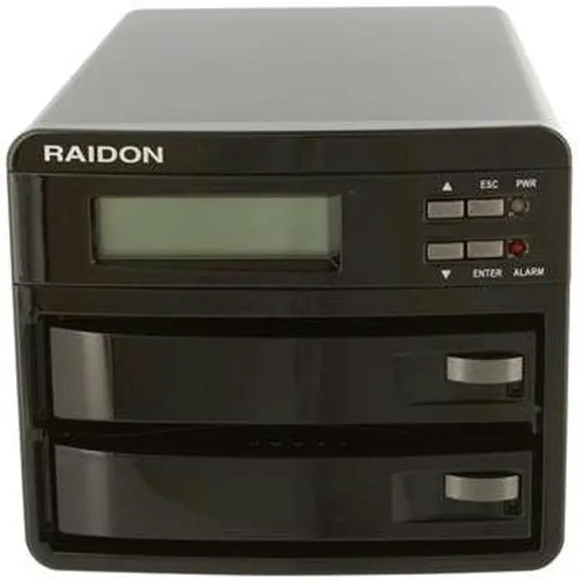 Alt view image 8 of 11 - Raidon GR3630-2S-SB2 (+) RAID 0, 1 2 3.5" Drive Bays eSATA & USB 2.0 2-Bay eSATA / USB RAID 0, 1 Enclosure