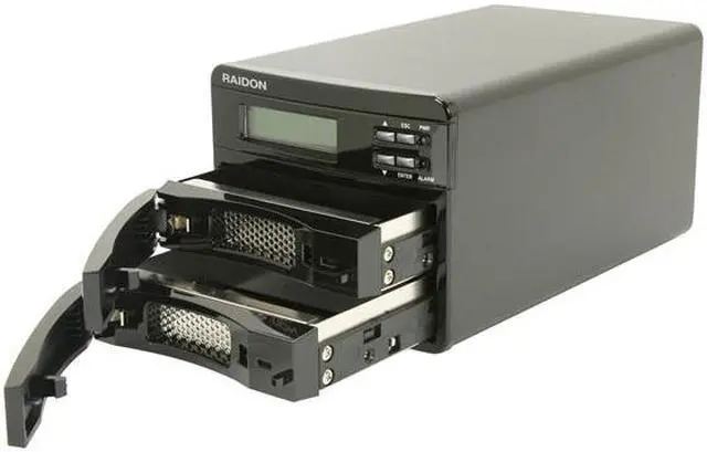 Alt view image 9 of 11 - Raidon GR3630-2S-SB2 (+) RAID 0, 1 2 3.5" Drive Bays eSATA & USB 2.0 2-Bay eSATA / USB RAID 0, 1 Enclosure