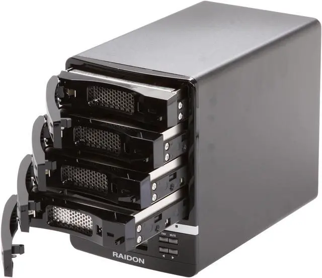Alt view image 3 of 5 - Raidon 4 Bay eSATA, USB 2.0, FireWire External Hard Drive Enclosure With Built-in SATA RAID 5 GR5630-4S-WBS2