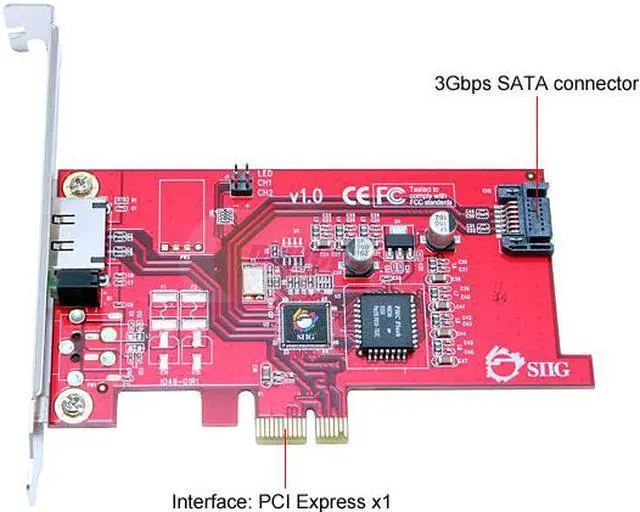 Alt view image 3 of 5 - SIIG SC-SAE211-S1 PCI Express x1 SATA II (3.0Gb/s) Controller Card