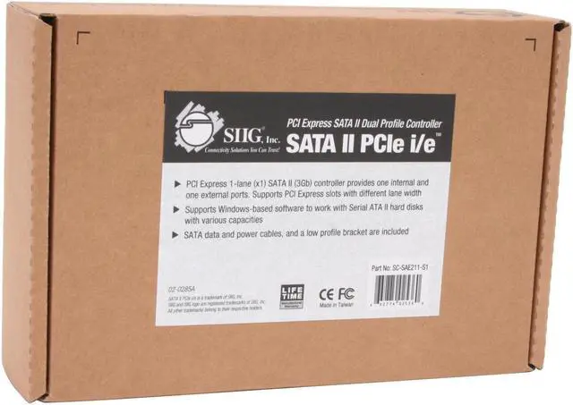 Alt view image 5 of 5 - SIIG SC-SAE211-S1 PCI Express x1 SATA II (3.0Gb/s) Controller Card