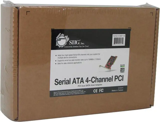 Alt view image 3 of 3 - SIIG SC-SA4011-S2 PCI SATA Controller Card