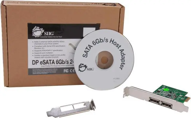 Alt view image 5 of 5 - SIIG SC-SA0M11-S1 PCI-Express 2.0 Low Profile Ready SATA III (6.0Gb/s) 2-Port Host Adapter