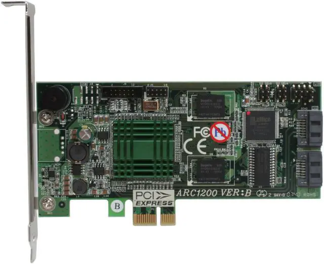 Alt view image 2 of 6 - areca ARC-1200 2-Port PCI-Express x1 SATA Controller Card