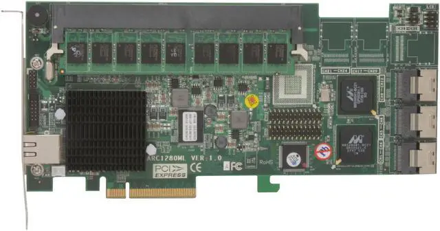 Alt view image 3 of 8 - areca ARC-1231ML-2G PCI Express SATA II (3.0Gb/s) Controller Card