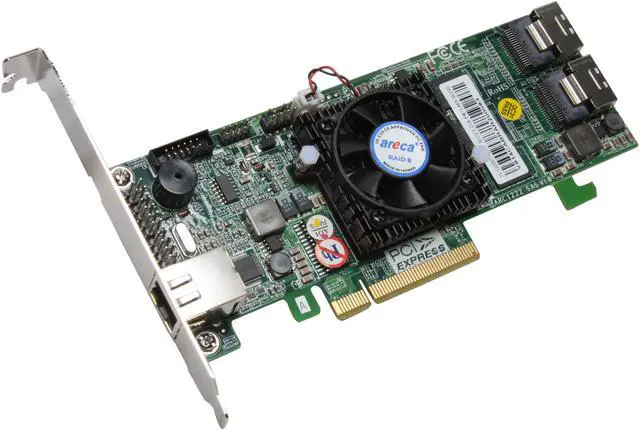 Alt view image 2 of 12 - areca ARC-1222 PCIe x8 SATA / SAS RAID Card