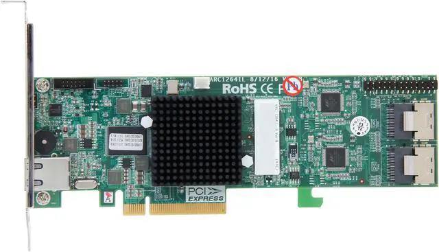 Alt view image 3 of 6 - areca ARC-1264IL-16 PCI-Express 2.0 x8 Low Profile SATA III (6.0Gb/s) RAID Controller Card
