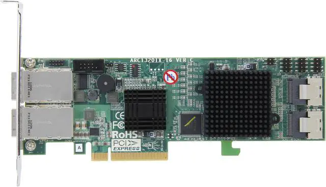 Alt view image 3 of 6 - areca ARC-1320 series ARC-1320ix-16 PCI-Express 2.0 x8 Low Profile SATA / SAS 24 Ports Host Adapter