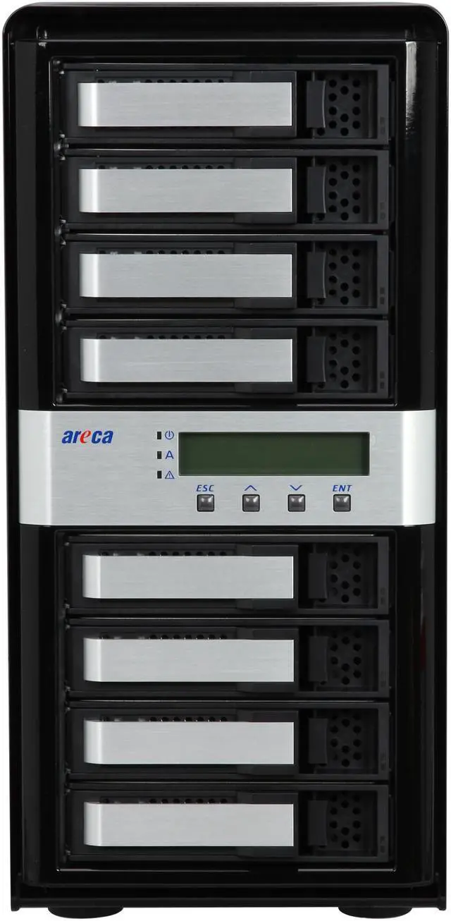 Alt view image 2 of 6 - areca ARC-8050T2 RAID level 0, 1, 1E, 3, 5, 6, 10, 30, 50, 60, Single Disk or JBOD 8 3.5" Drive Bays 2 x Thunderbolt 2 Thunderbolt 2 to 6Gb/s SAS RAID Storage