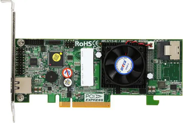 Alt view image 3 of 5 - areca ARC-1215-4i-MS PCI-Express 3.0 x8 SATA III (6.0Gb/s) 4-Port PCIe 3.0 Internal 6Gbps SAS RAID Adapters