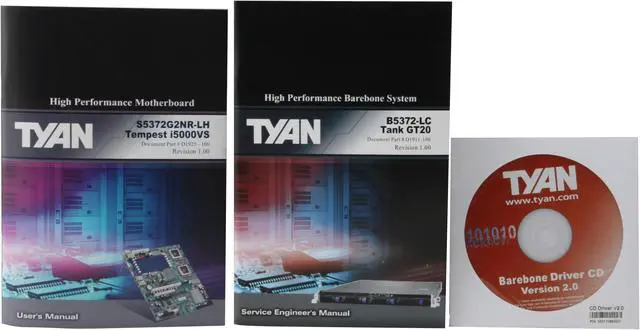 Alt view image 11 of 12 - TYAN B5372G20V4H-LH Tank GT20 1U Barebone Server Intel 5000V Dual LGA 771 Dual Intel Xeon 1333/1066MHz FSB