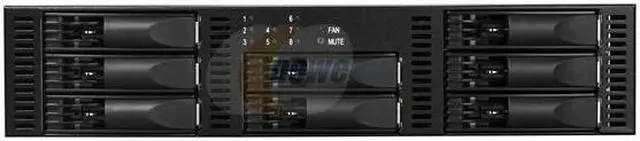 Alt view image 2 of 7 - Enhance Technology R8 IP RAID 0,1,3,5 8 3.5" Drive Bays Dual GbE iSCSI 2U 8-Drive iSCSI-to-SATA RAID Storage System
