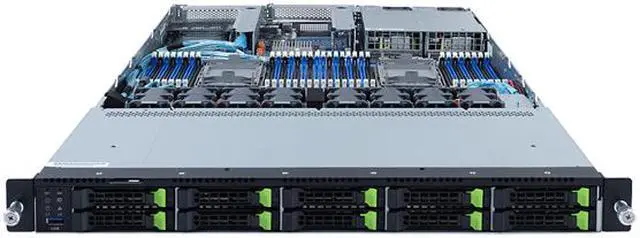 Alt view image 3 of 5 - GIGABYTE R182-NA1 1U Rackmount 10-Bay Server Barebone LGA 4189 Intel C621A