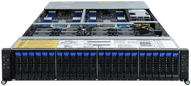 Alt view image 4 of 10 - GIGABYTE H262-Z61 2U Rackmount Server Barebone Socket SP3 DDR4 3200
