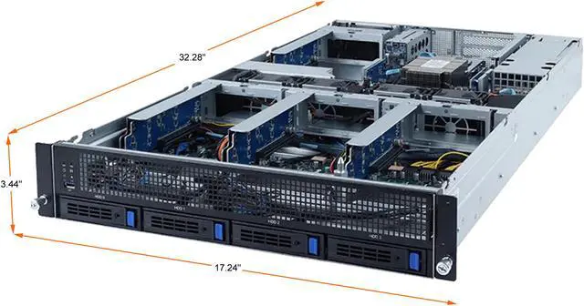 Alt view image 2 of 6 - GIGABYTE G242-Z11 2U Rackmount Server Barebone Socket SP3 DDR4 3200