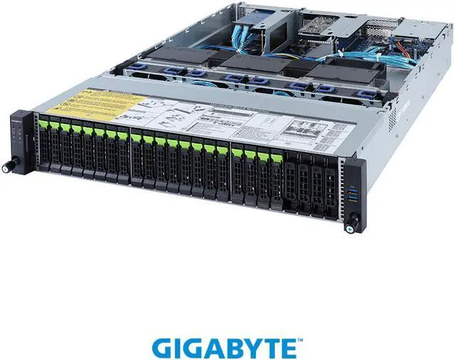 Alt view image 2 of 4 - GIGABYTE R282-Z9G 2U Rackmount Server Barebone Socket SP3 Up to 3200*/ 2933 MHz

- Note:
* Follow BIOS setting and memory QVL list if running 3200 Mhz with 2DPC