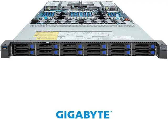 Alt view image 2 of 4 - GIGABYTE 4th Gen Intel® Xeon® Scalable Server System - 1U DP 12-Bay SATA/SAS - R183-S92-AAD3