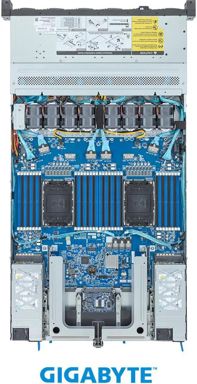 Alt view image 4 of 4 - GIGABYTE 4th Gen Intel® Xeon® Scalable Server System - 1U DP 12-Bay SATA/SAS - R183-S92-AAD3