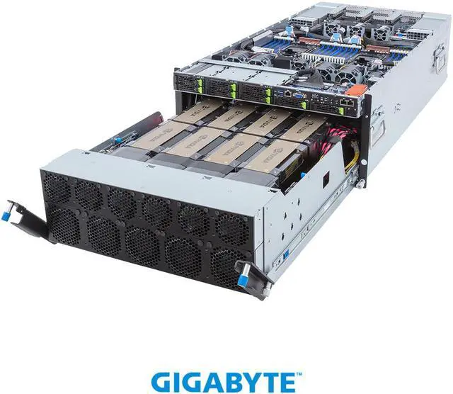 Alt view image 8 of 9 - GIGABYTE G593-SD0 HPC/AI Server - 4th Gen Intel® Xeon® - 5U DP HGX™ H100 8-GPU | Application: AI , AI Training , AI Inference & HPC