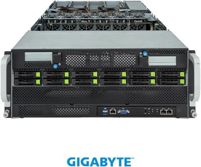 Alt view image 2 of 6 - GIGABYTE G493-ZB3-AAP1 HPC/AI Server - AMD EPYC™ 9004 - 4U DP 8 x PCIe Gen5 GPUs (with PCIe switches)