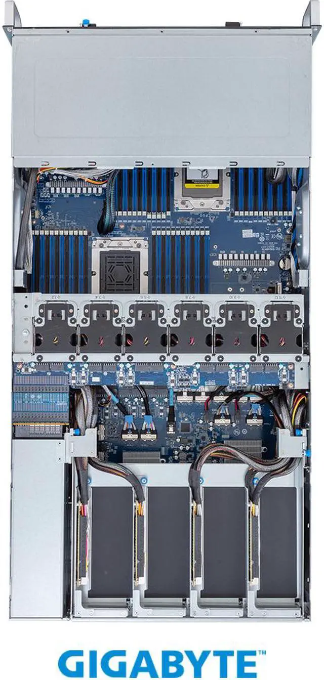 Alt view image 4 of 6 - GIGABYTE G493-ZB3-AAP1 HPC/AI Server - AMD EPYC™ 9004 - 4U DP 8 x PCIe Gen5 GPUs (with PCIe switches)