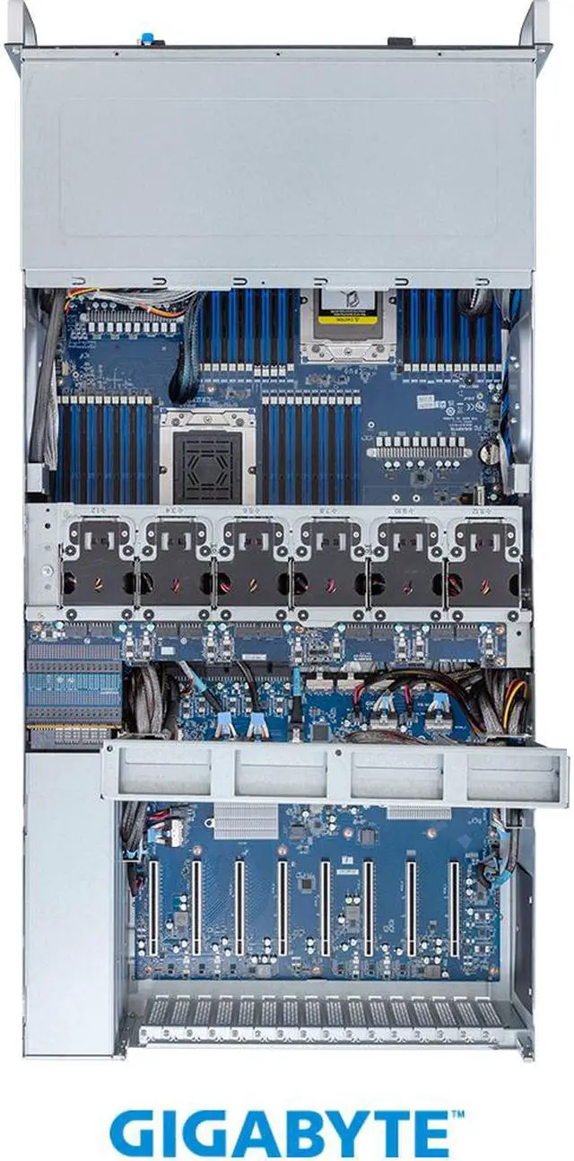 Alt view image 5 of 6 - GIGABYTE G493-ZB3-AAP1 HPC/AI Server - AMD EPYC™ 9004 - 4U DP 8 x PCIe Gen5 GPUs (with PCIe switches)