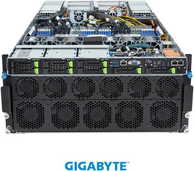 Alt view image 3 of 8 - GIGABYTE G593-ZD2-AAX1 HPC/AI Server - AMD EPYC™ 9004 - 5U DP NVIDIA HGX™ H100 8-GPU 4-Root Port