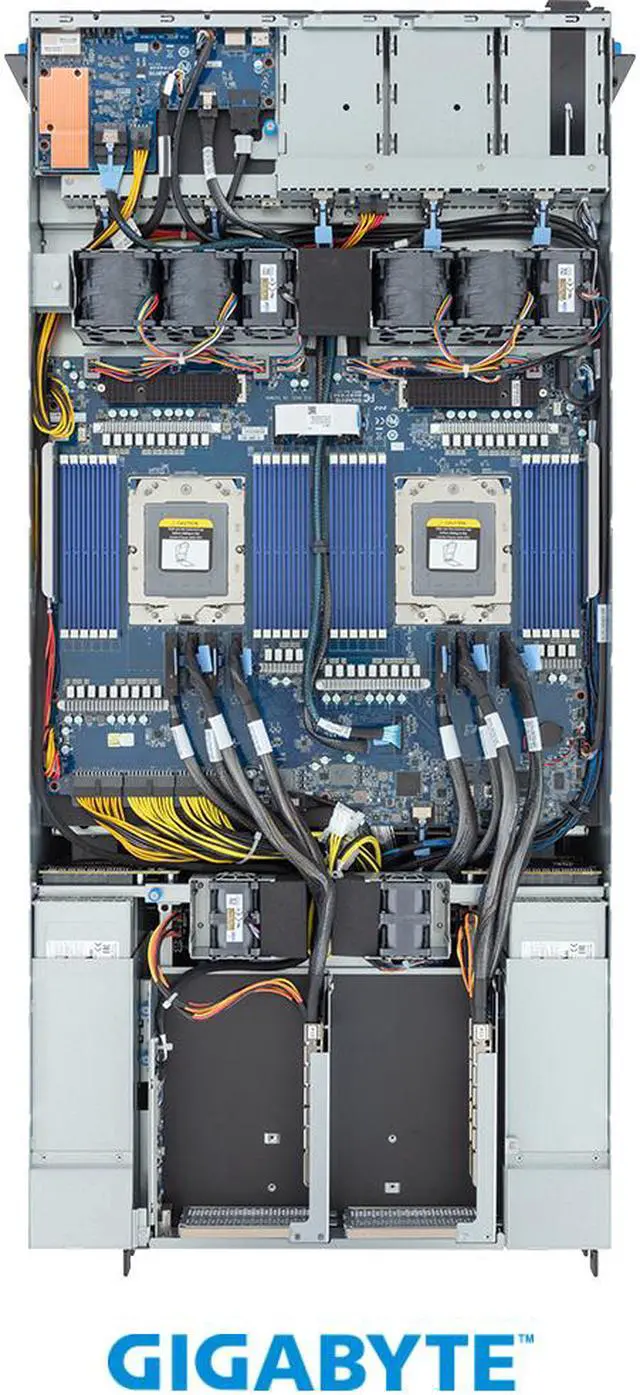 Alt view image 5 of 8 - GIGABYTE G593-ZD2-AAX1 HPC/AI Server - AMD EPYC™ 9004 - 5U DP NVIDIA HGX™ H100 8-GPU 4-Root Port