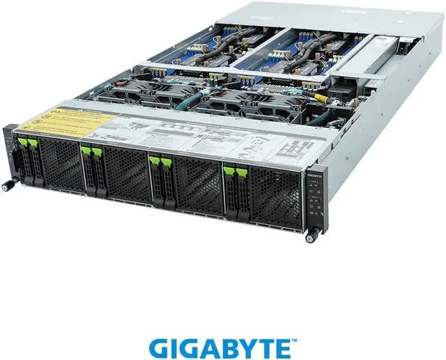 Alt view image 2 of 10 - GIGABYTE H263-S63- LAW1 High Density Server - 5th/4th Gen Intel® Xeon® Scalable - 2U 4-Node DP 8-Bay Gen4 NVMe/SATA/SAS 3000W DLC