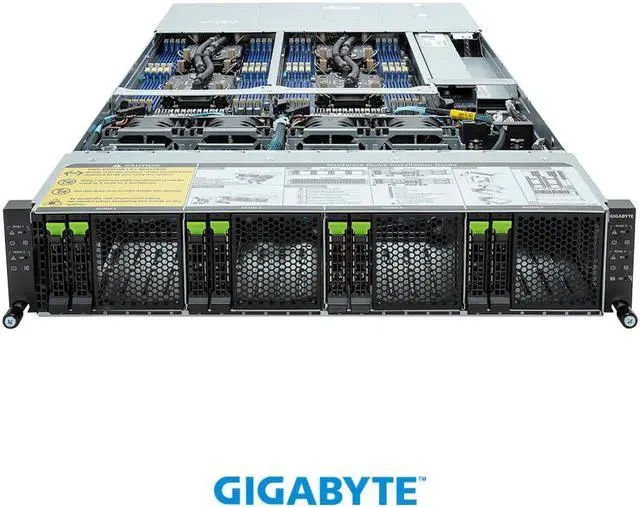 Alt view image 3 of 10 - GIGABYTE H263-S63- LAW1 High Density Server - 5th/4th Gen Intel® Xeon® Scalable - 2U 4-Node DP 8-Bay Gen4 NVMe/SATA/SAS 3000W DLC