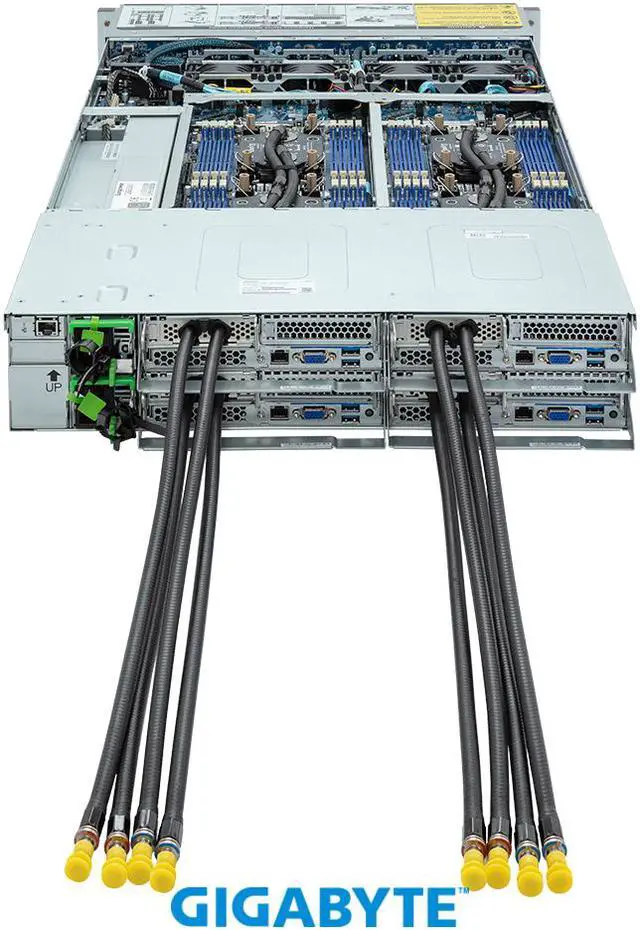 Alt view image 4 of 10 - GIGABYTE H263-S63- LAW1 High Density Server - 5th/4th Gen Intel® Xeon® Scalable - 2U 4-Node DP 8-Bay Gen4 NVMe/SATA/SAS 3000W DLC