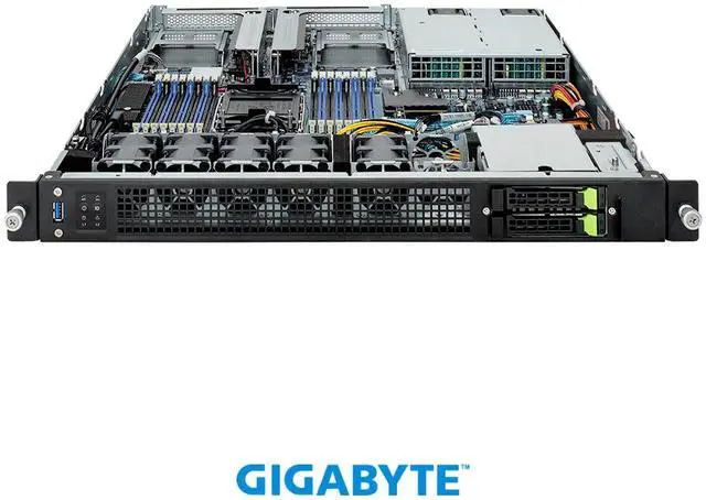 Alt view image 2 of 4 - GIGABYTE E163-S30-AAG1 Edge Server - 5th/4th Gen Intel® Xeon® Scalable - 1U UP 2-Bay Gen4 NVMe/SATA/SAS Titanium