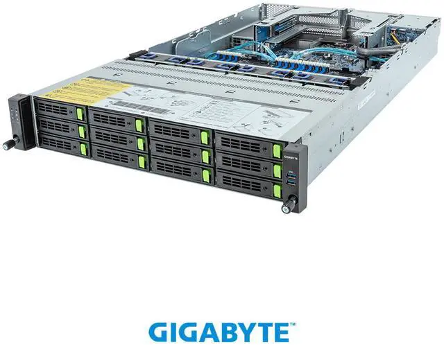 Main image of GIGABYTE R283-S90-AAE3 Rack Server - 5th/4th Gen Intel® Xeon® Scalable - 2U DP 12+2-Bay Gen4 NVMe/SATA/SAS (12 x NVMe) Platinum