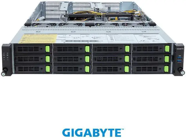 Alt view image 2 of 4 - GIGABYTE R283-SF0-AAL1 Rack Server - 5th/4th Gen Intel® Xeon® Scalable - 2U DP 4 x PCIe Gen5 GPUs (12 x drives)