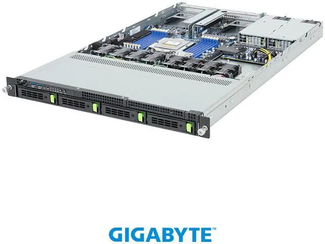 Main image of GIGABYTE R163-Z34-AAH1 Rack Server - AMD EPYC™ 9005/9004 - 1U UP 4-Bay Gen5 NVMe/SATA/SAS-4 Titanium