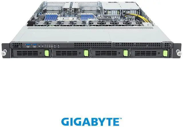 Alt view image 2 of 4 - GIGABYTE R163-Z34-AAH1 Rack Server - AMD EPYC™ 9005/9004 - 1U UP 4-Bay Gen5 NVMe/SATA/SAS-4 Titanium