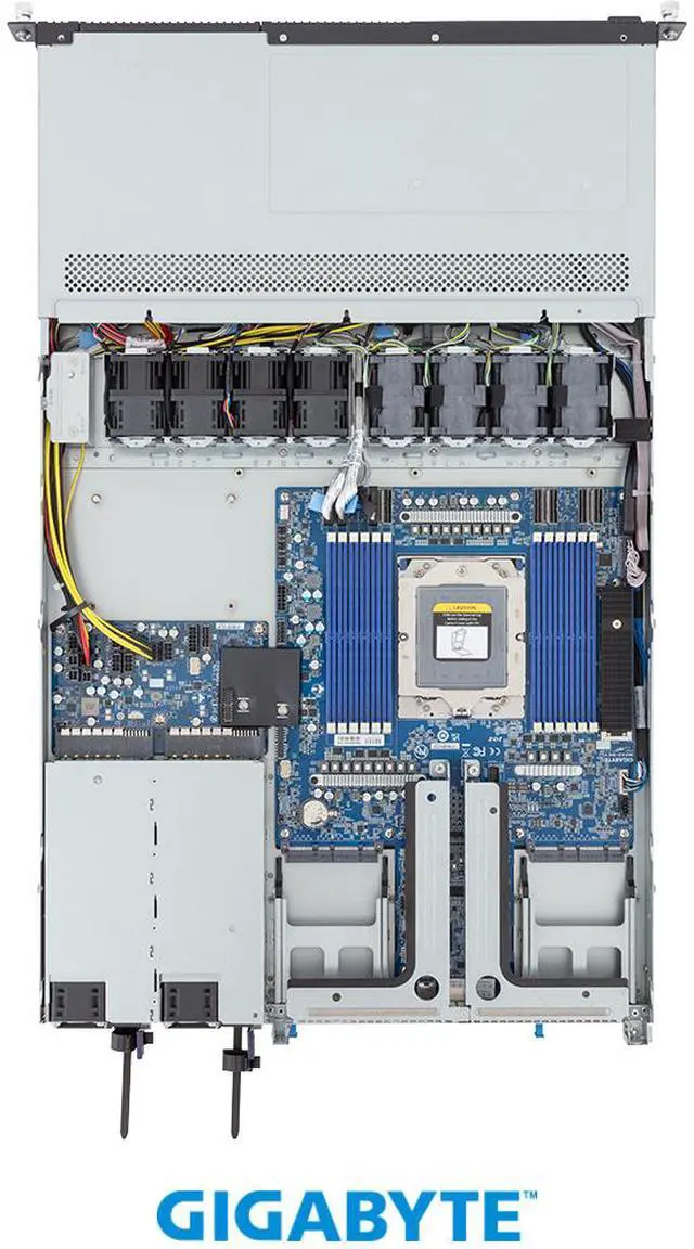 Alt view image 4 of 4 - GIGABYTE R163-Z34-AAH1 Rack Server - AMD EPYC™ 9005/9004 - 1U UP 4-Bay Gen5 NVMe/SATA/SAS-4 Titanium