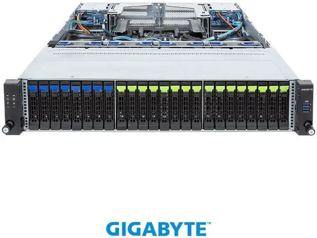 Alt view image 2 of 4 - GIGABYTE R283-S92-AAE2 Rack Server - 5th/4th Gen Intel® Xeon® Scalable - 2U DP 24+4-Bay Gen4 NVMe/SATA/SAS (16 x NVMe) Platinum
