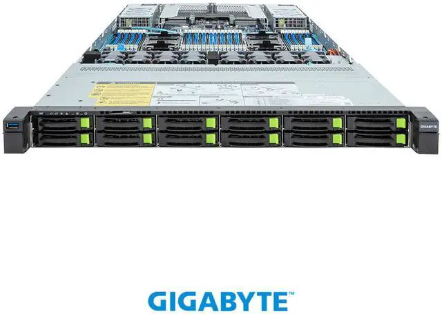 Alt view image 2 of 4 - GIGABYTE R183-S96-AAV1 Rack Server - 5th/4th Gen Intel® Xeon® Scalable - 1U DP 12-Bay Gen5 NVMe/SATA/SAS-4 Titanium