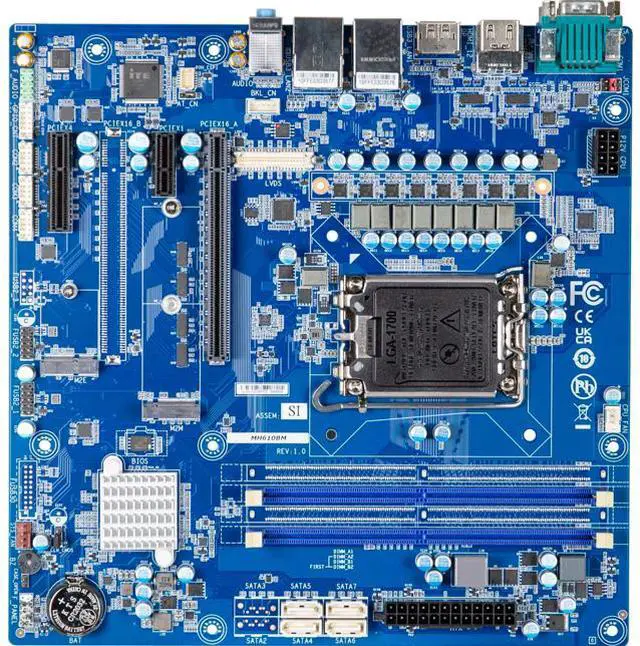 Main image of GIGAIPC uATX-H610B Micro-ATX Server Motherboard with Intel H610 Chipset, support 14th/13th/12th Generation Intel Core Processors, Dual channel DDR5 memory, PCIe, 4 x COM, 8 x USB, 4 x SATA 6Gb/s - OEM