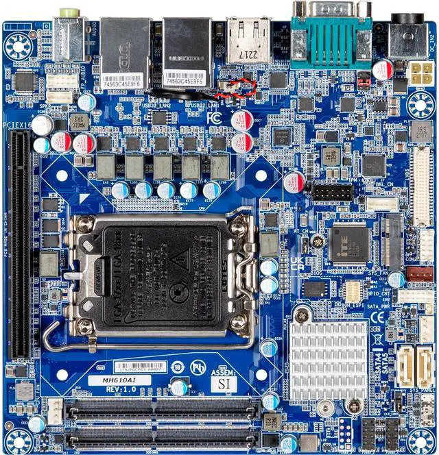 Main image of GIGAIPC mITX-H610A Mini ITX Server Motherboard with Intel H610 Chipset, support 14th/13th/12th Generation Intel Core Processors, Dual channel DDR4 memory, PCIe, 2 x COM, 8 x USB, 2 x SATA 6Gb/s - OEM