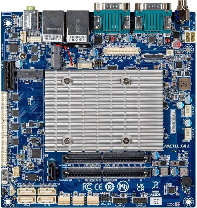 Main image of GIGAIPC mITX-6412A Mini-ITX Embedded Motherboard with Intel J6412 Processor, Dual Channel DDR4 memory, PCIe, 6 x COM, 5 x SATA 6Gb/s, 8 x USB - OEM