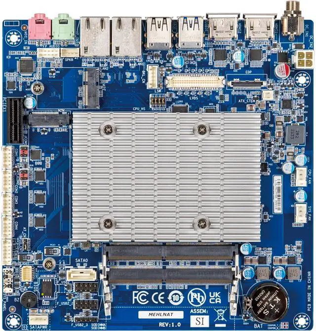 Main image of GIGAIPC iTXL-6412A Thin Mini-ITX Embedded Motherboard with Intel Celeron J6412 Processor, Dual Channel DDR4 memory, 4 x COM, 1 x SATA 6Gb/s, 9 x USB - OEM
