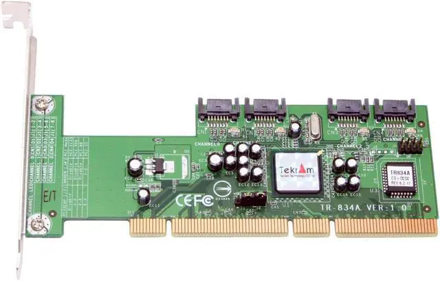 Alt view image 2 of 6 - Tekram TR-834A PCI-X 133MHz/64bit SATA II (3.0Gb/s) 4 Channel Controller Card