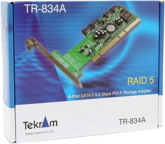 Alt view image 6 of 6 - Tekram TR-834A PCI-X 133MHz/64bit SATA II (3.0Gb/s) 4 Channel Controller Card