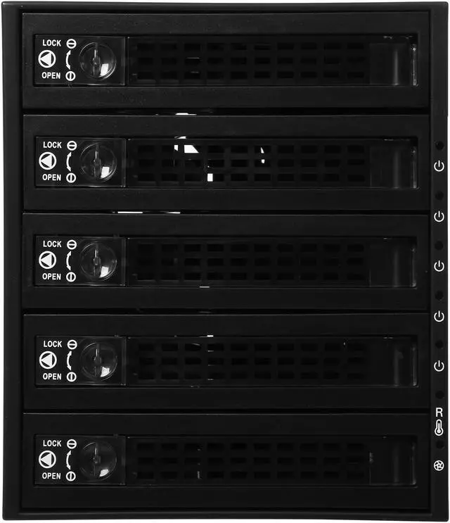 Alt view image 2 of 7 - iStarUSA BPU-350SATA 3x5.25" to 5x3.5" SAS/SATA 6.0 Gb/s Hot-Swap Cage