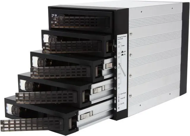 Alt view image 6 of 7 - iStarUSA BPU-350SATA 3x5.25" to 5x3.5" SAS/SATA 6.0 Gb/s Hot-Swap Cage
