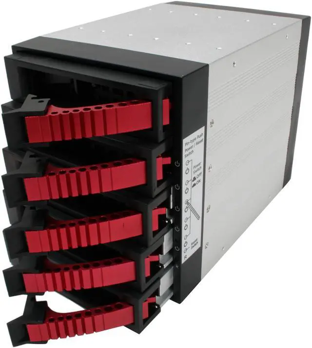 Alt view image 3 of 5 - iStarUSA BPU-350-Red 3x5.25" to 5x3.5" SATA2.0 Hot-Swap Backplane Raid Cage - OEM
