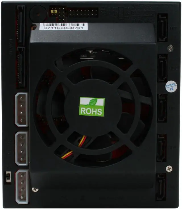 Alt view image 4 of 5 - iStarUSA BPU-350-Red 3x5.25" to 5x3.5" SATA2.0 Hot-Swap Backplane Raid Cage - OEM