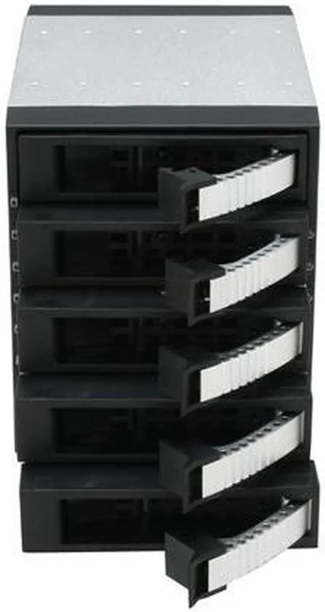 Alt view image 4 of 10 - iStarUSA BPU-350SATA-SILVER 3x5.25" to 5x3.5" SAS/SATA 6.0 Gb/s Hot-Swap Cage - OEM